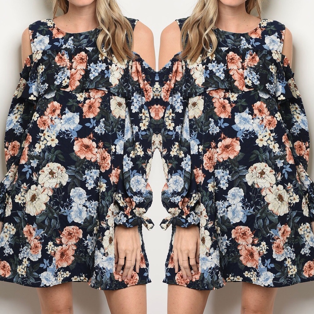 Floral Cold Shoulder Dress
